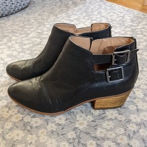 Clarks Black Leather Ankle Boots
